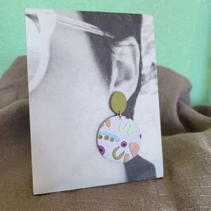Handmade Polymer Earrings Pastel Retro Statement